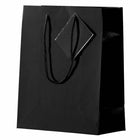 Jam Paper Glossy Gift Bags with Rope Handles - Medium - 8" x 10" - Black - 3 Pack-Our giftbags feature a soft rope handle and an attached blank gift tag, allowing you to address your gifts or favors.