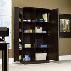 Sauder Home Plus Storage Cabinet with Two Adjustable Shelves, Dakota Oak-Unit can be assembled with swing-out storage on either left or right side