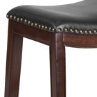 Flash Furniture 26" High Backless Cappuccino Wood Counter Height Stool with Black LeatherSoft Saddle Seat-Backless Design