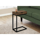 Monarch Specialties 3602 Accent Table - Brown Reclaimed-Look/Black Metal-Product Dimensions: 24.5"H x 16"L x 10.25"W; the drawer interior measures 1.5"H x 13"L x 9"W