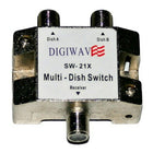Digiwave DGSSW21X Multiswitch for Satellite Dish (2 in 1 out), 0.8" x 2.1" x 2.8", Silver-Digiwave SW-21x Multiswitch for Dishnet Receiver allows to receive signals from different satellites