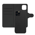 AXS LUXFolio+ Magnetic Vegan Leather Folio Case for Apple iPhone 12/12 Pro - Black-Detachable wallet case made with premium vegan leather