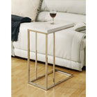 Monarch Specialties 3008 Accent Table - Glossy White With Chrome Metal-Hollow-core