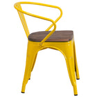 Flash Furniture Metal Chair with Wood Seat & Arms - Yellow-Stack Quantity: 8