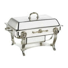 Elegance 8 Quart Rectangular Chafing Dish, Silver-Plated (89858)-Serving Chafing dish