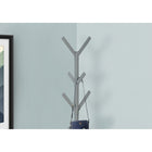 Monarch Specialties 2058 Coat Rack - Silver Metal-Evenly spaced, 4-prong sturdy metal base