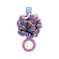 Millbrook Studios Printed Happy Birthday 6" Confetti Bow With Tag, 12 Pack (76030)-6" bow