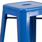 Flash Furniture Commercial Grade 30" High Backless Metal Indoor-Outdoor Barstool with Square Seat - Blue-Backless Design
