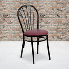 Flash Furniture HERCULES Series Fan Back Metal Chair - Burgundy Vinyl Seat-2.5'' Thick Foam Padded Seat