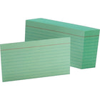 Staples Ruled Index Cards - 3" x 5" - Green-Long-lasting cards with precision-cut edges