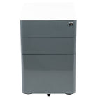 Flash Furniture Classeur À Verrouillage Mobile À 3 Tiroirs - Blanc / Charbon De Bois (HZCHPL02GRYWH)-Classeur moderne à 3 tiroirs avec cadre blanc et façade en charbon