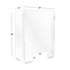 Eddie's Plexiglass Acrylic Protective Shield - 24"W x 36"H x 12"D - Clear-Clear Acrylic