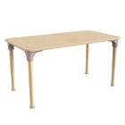 Flash Furniture Bright Beginnings 23.5"x 47" Commercial Grade Wooden Rectangle Adjustable Height Classroom Activity Table -Beech-Adjustable Floor Protector Plastic Glides Prevent Indoor Flooring Damage