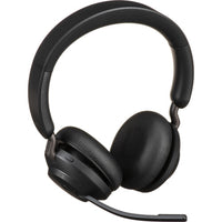 Jabra Evolve2 65, Link 380c, Stereo UC Headset with Stand - Black-Type: Stereo Wireless On-Ear Headset