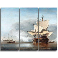 Designart Willem van de Velde, The Cannon Shot Canvas Art Print, (PT5000-3P)-Print