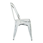 OSP Designs – Chaises pour salle à manger en métal avec dossier, blanc antique-Aucun assemblage requis