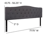 Flash Furniture Cambridge Tufted Upholstered King Size Headboard - Dark Grey Fabric-Headboard Size: 77.75''W x 3''D x 24''H
