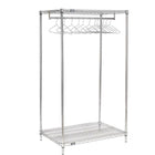 Nexel 2-Shelf 24 Hanger Coat Rack  60"W x 24"D x 63"H - Chrome-Free standing clothing rack