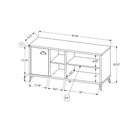 Monarch Specialties 2840 Tv Stand - 48"L/White/Grey Cement-Look Top-Thoughtful design details include hinges in the cabinet for smooth opening and closing, floor protectors for the metal legs to help prevent scratches, and an opening in the back of the upper-right storage area for easy cable management