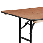 Flash Furniture 36" x 72" Rectangular Wood Folding Banquet Table with Clear Coated Finished Top-Seats up to 8 Adults