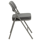 Flash Furniture HERCULES Premium Curved Triple Braced & Double Hinged Fabric Metal Folding Chair - Grey-2.5'' Thick Foam Padded Seat