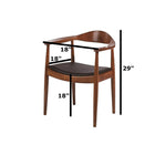 Nicer Furniture Wegner Round Wood Dining Armchair - Walnut - 2 Pack-Solid ash wood frame (in walnut or natural finish) with PU seat cushion