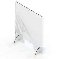 Mark Maker Acrylic Sneeze Guard - 18" x 23.75" - Design #6-Available with acrylic feet to easily stand on countertops for portability and quick installation with no tools required.