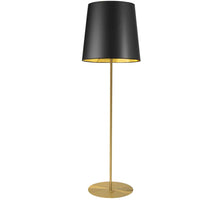 Dainolite Transitional Floor Lamp - 1 Light - Aged Brass with Black/Gold Drum Shade-Aged Brass