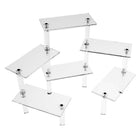 Eddie's Hang-Up Display Ltd. Multi-Platform Display, Acrylic, Clear, 4 Pack (163507)-Multi-platform adjustable countertop riser to display a variety of merchandise or collectables