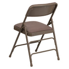 Flash Furniture HERCULES Series Curved Triple Braced & Double-Hinged Beige Fabric Metal Folding Chair-CA117 Fire Retardant Foam