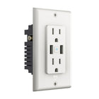 Geeni Smart Wi-Fi Wall Outlet With 2 Plugs and 2 USB Ports - White-Allows individual outlet control from anywhere, at anytime using the Geeni app, remotely control your outlets using home Wi-Fi from anywhere