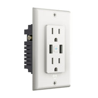 Geeni Smart Wi-Fi Wall Outlet With 2 Plugs and 2 USB Ports - White-Allows individual outlet control from anywhere, at anytime using the Geeni app, remotely control your outlets using home Wi-Fi from anywhere