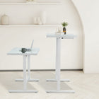 Uncaged Ergonomics Rise Up Glass Top Electric Height Adjustable Sit/Stand Desk - White-2 x USB-A Charging Ports