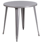 Flash Furniture 30" Round Silver Metal Indoor-Outdoor Table-Metal Cafe Table