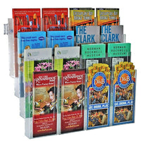 Azar Displays 15" x 19" 16-Pocket Tri-Fold Crystal Styrene Modular Wall Mount Display (252324)-Use for printed material measuring 9"H x 4.125"W