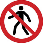 ISO Safety Labels, Prohibition, No Pedestrians, SAX343-Material - Adhesive Vinyl
