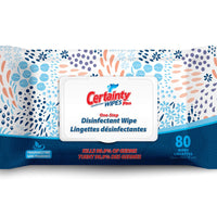 Certainty Plus Disinfectant Wipes - Unscented - 8" x 6" - 80 Wipes-Disinfectant wipe
