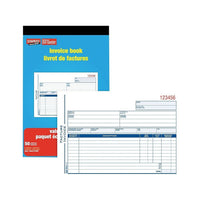 Staples Bilingual Invoice Book - Duplicate Copies - Carbonless - Staple Bound - 6" x 8" - 50 Invoices Per Book - 10 Pack-Formal request for payment detailing price, taxes and condition of payment for small businesses, entrepreneurs and retailers