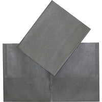 Hilroy Twin Pocket Portfolio - Letter-Size - Black-Black leatherine paper cover. Solid colour on exterior and interior.