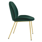 Plata Import Velvet Dining Chair with Gold Legs - Green-Green Velvet