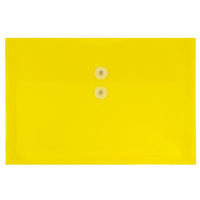 JAM Paper Plastic Envelopes with Button and String Tie Closure, Legal Booklet, 9.75 x 14.5, Yellow Poly, 12 Pack (219B1YE)-Yellow