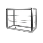 Eddie's Hang-Up Display Ltd. Glass Aluminum Countertop Display Case, Locking, 2 Shelves, Silver (165063)-Small countertop display case with two shelves