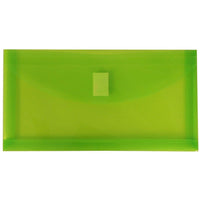 JAM Paper #10 Plastic Envelopes with VELCRO Brand Closure, 1 Expansion, 5.25 x 10, Lime Green Poly, 24 Pack (921V1LIg)-Material: plastic