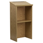 Flash Furniture Stand-Up Wood Lectern in Oak-Oak Laminate Finish