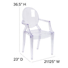 Flash Furniture Ghost Chairs with Arms in Transparent Crystal - 4 Pack-Floor Protector Plastic Glides