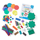 Hand2Mind Take-Home Manipulative Kit - Grades 3-5 - Multicolor-this math kit gives kids a hands-on tool for learning and reviewing math concepts: sorting, patterns, pattern block relationship, pattern block fraction, counting, addition, subtraction, multiplication, division, and other math concepts.