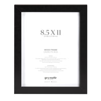 Gry Mattr Wood Document Frame without Mat - Black - 8.5" X 11"-Wood Frame