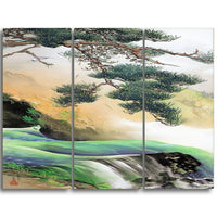 Designart – Toile imprimée, La montagne asiatique au printemps, Yamamoto Shunkyo (PT5023-3P)-Impression