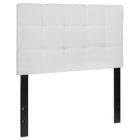 Flash Furniture Bedford Tufted Upholstered Twin Size Headboard - White Fabric-Panel Headboard