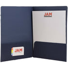 JAM Paper Corrugated Fluted Folders, Navy Blue, 100 Pack (87496B100)-2 pocket
